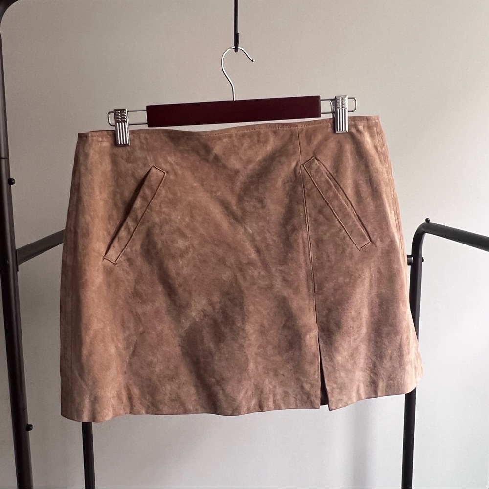 Blank NYC Suede Mini Skirt in Desert Sand (tan), Size 30